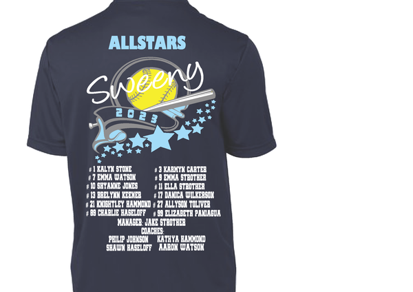 10U Sweeny Allstars Adult Cotton/Poly Blend S - XL